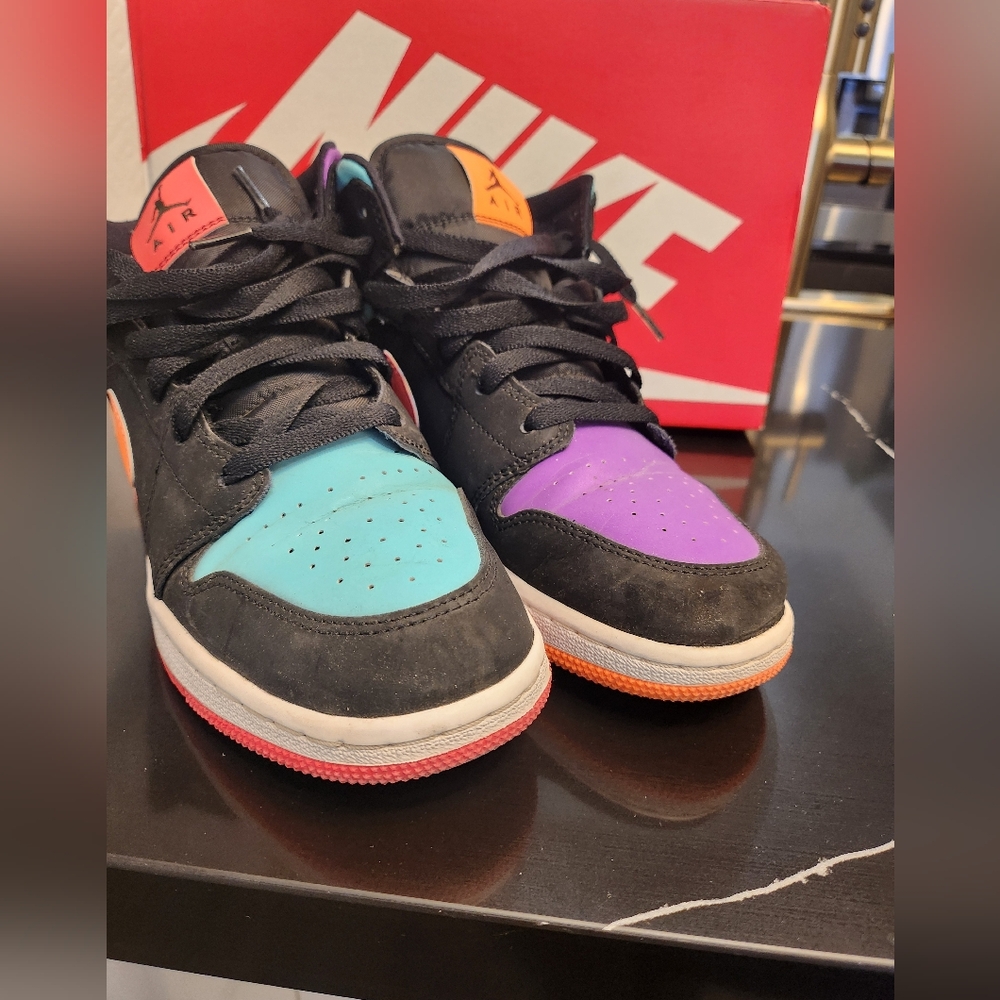 Multicolored Nike Jordan's sneakers